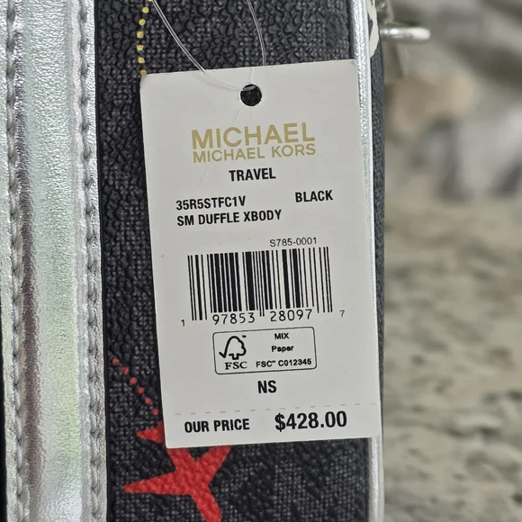 Michael Kors Small Airplane Logo Black Crossbody - Picture 7 of 10